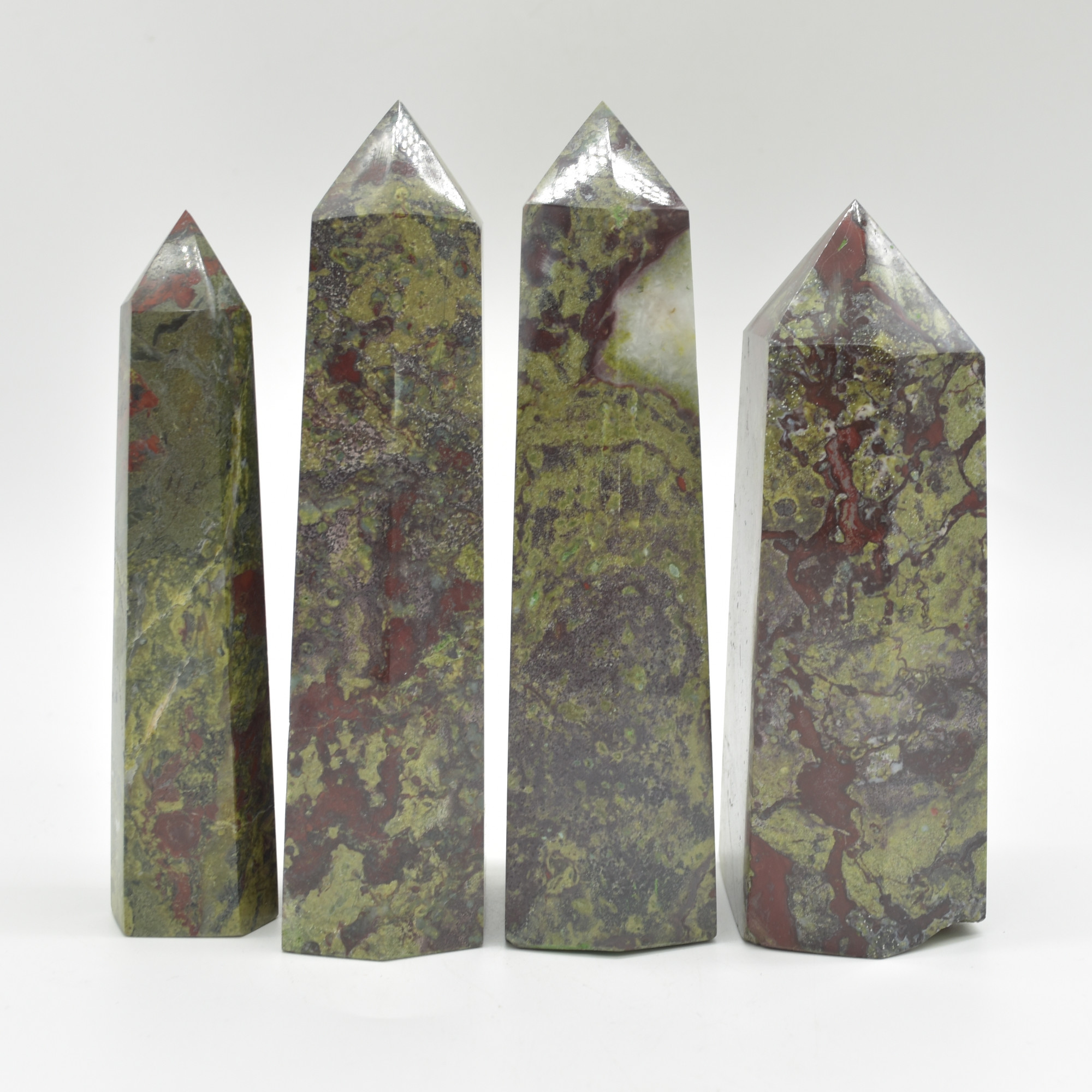 Dragon Blood Jasper Crystal Point, Tower, Wand - 1 Count - choose from 7 sizes