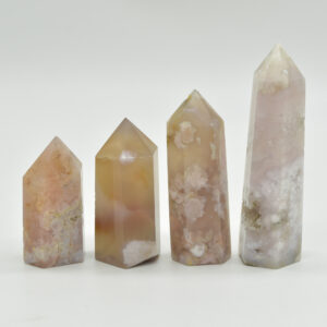 Flower Agate Crystal Point Tower Wand - 4 sizes