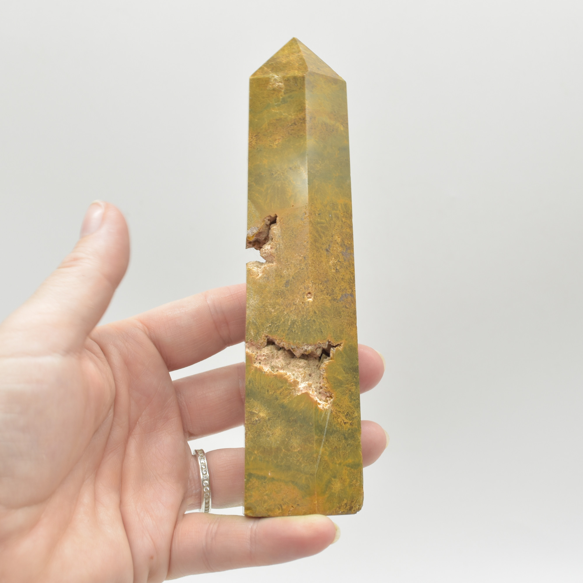 Ocean Jasper Crystal Point, Tower, Wand - 264 grams - #03 - Image 2