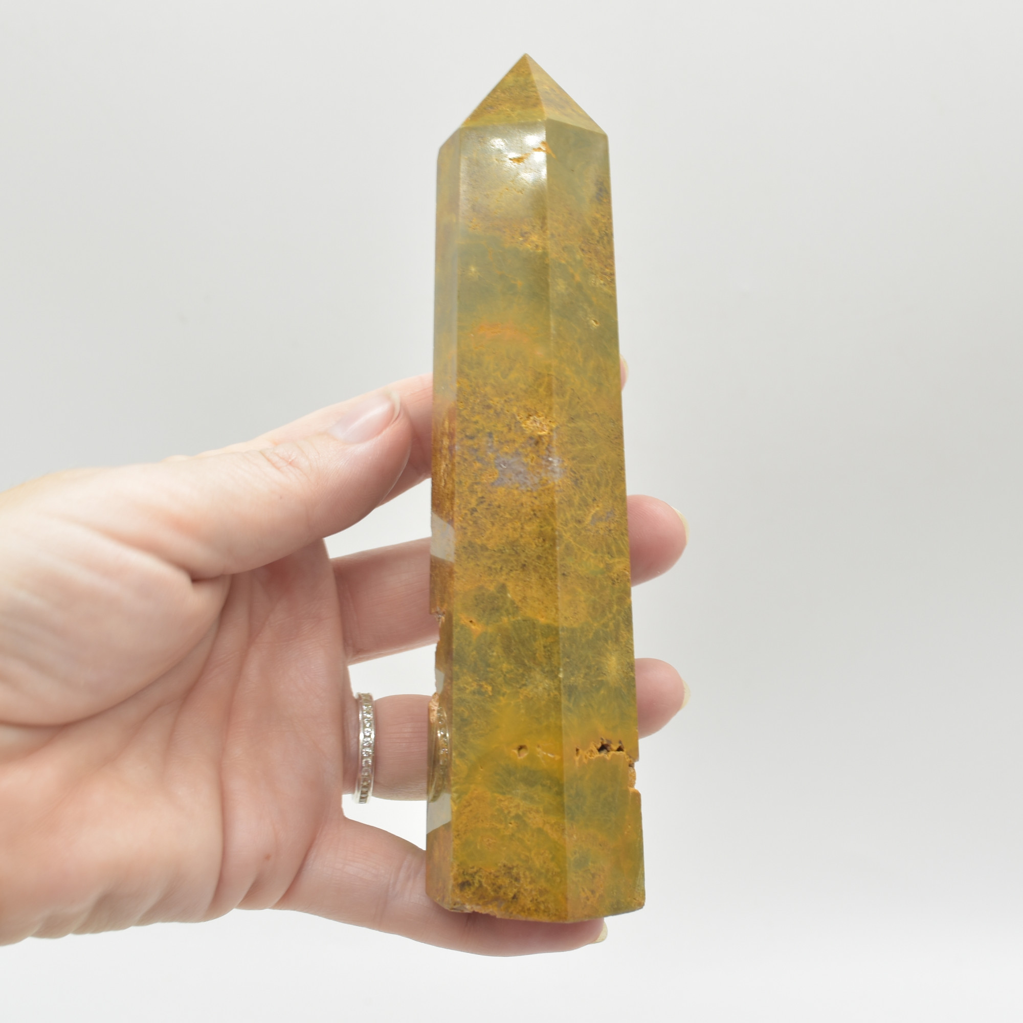 Ocean Jasper Crystal Point, Tower, Wand - 264 grams - #03 - Image 3