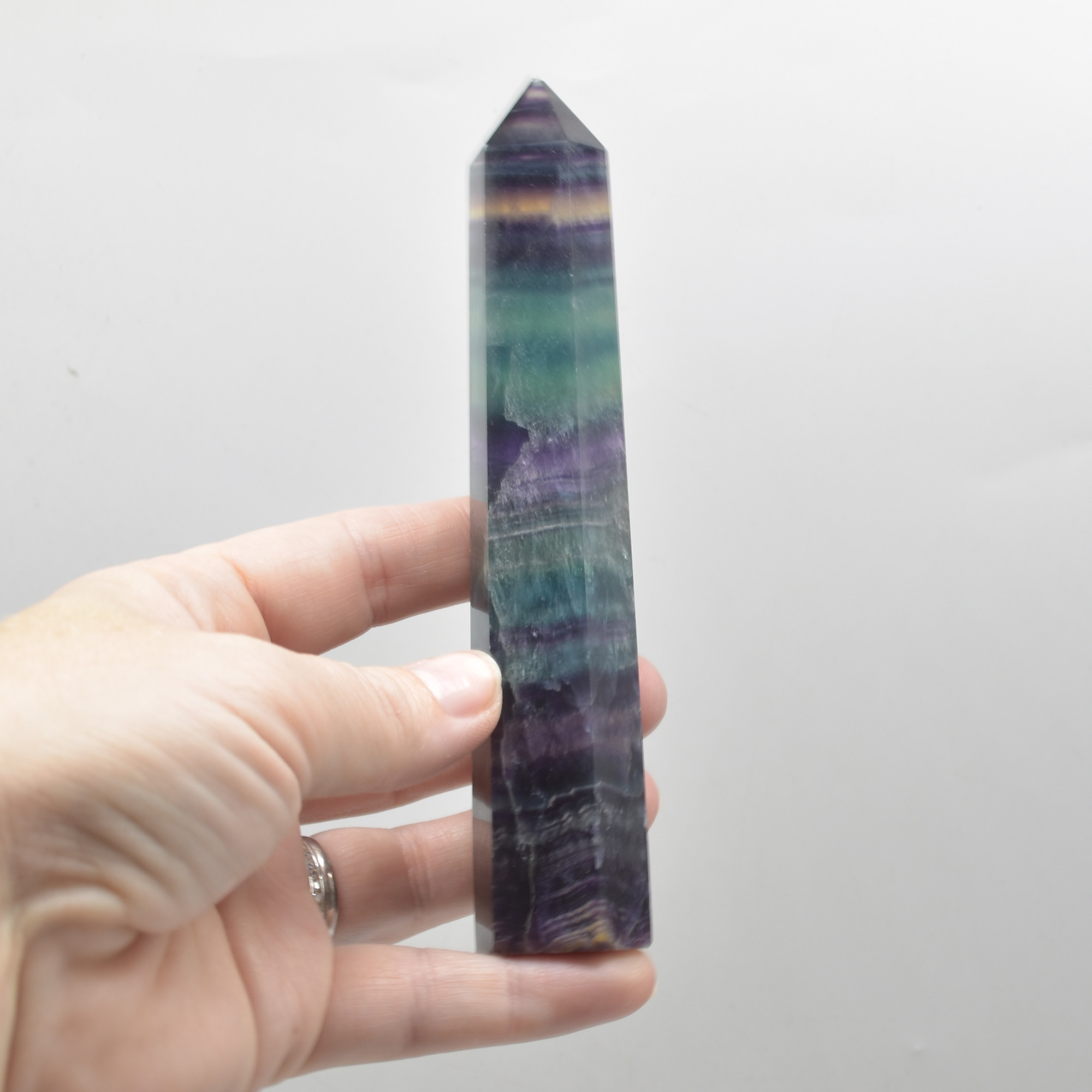 Rainbow Fluorite Crystal Point, Tower, Wand - 1 Count - choose from 11 sizes - Image 29