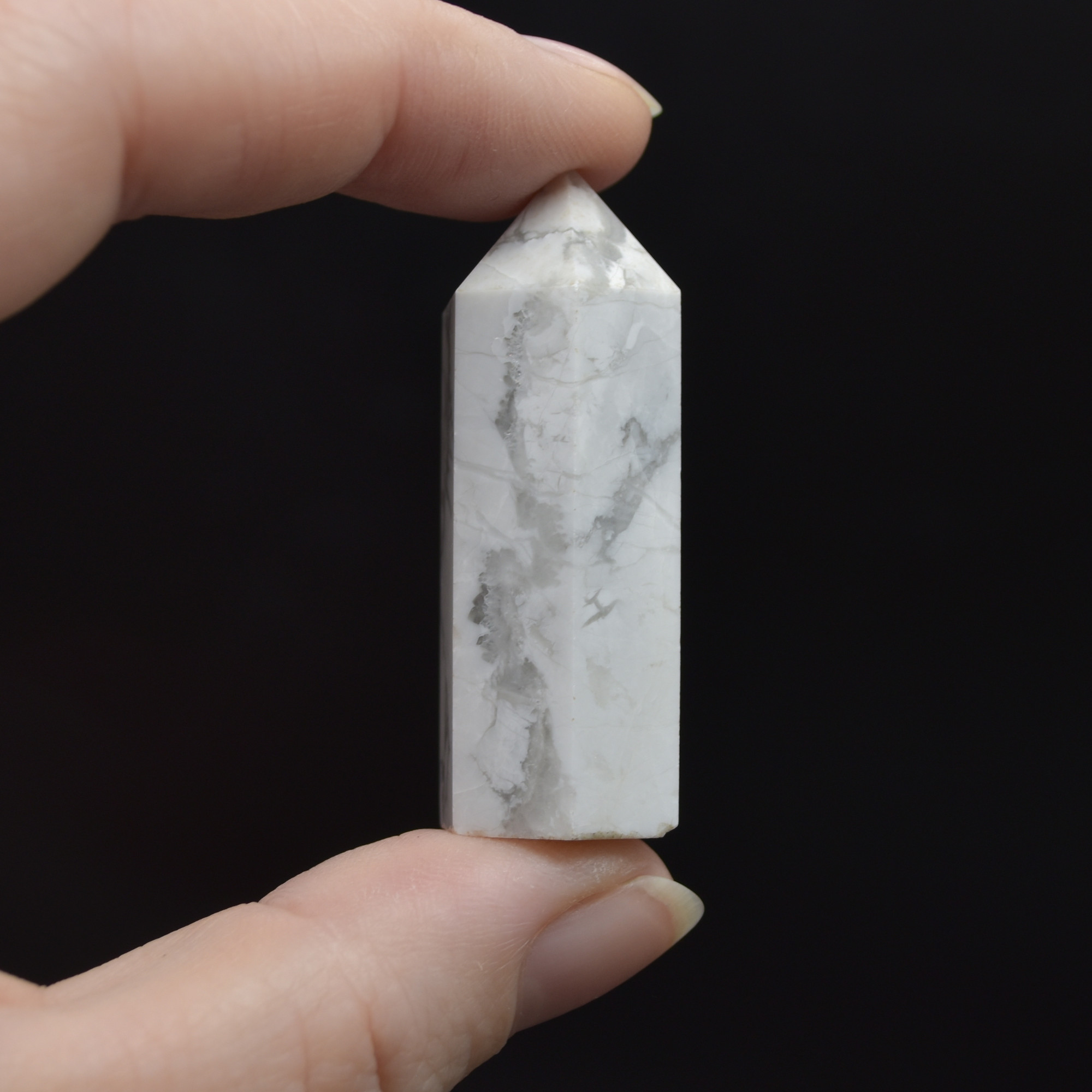 White Howlite Crystal Point Tower Wand - 3 Sizes - Image 6
