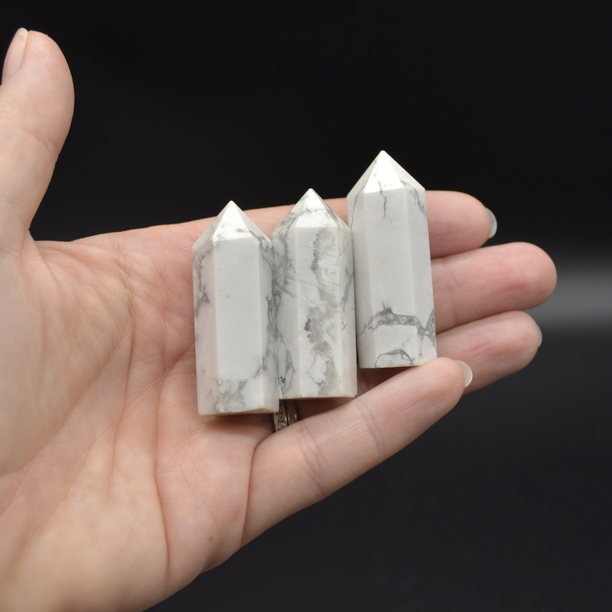 White Howlite Crystal Point Tower Wand - 3 Sizes - Image 7