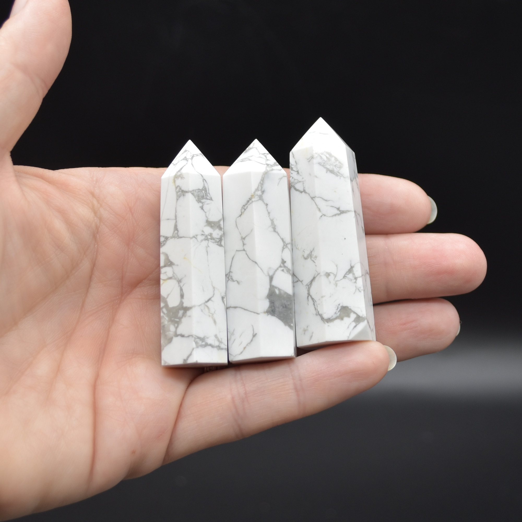 White Howlite Crystal Point Tower Wand - 3 Sizes - Image 10