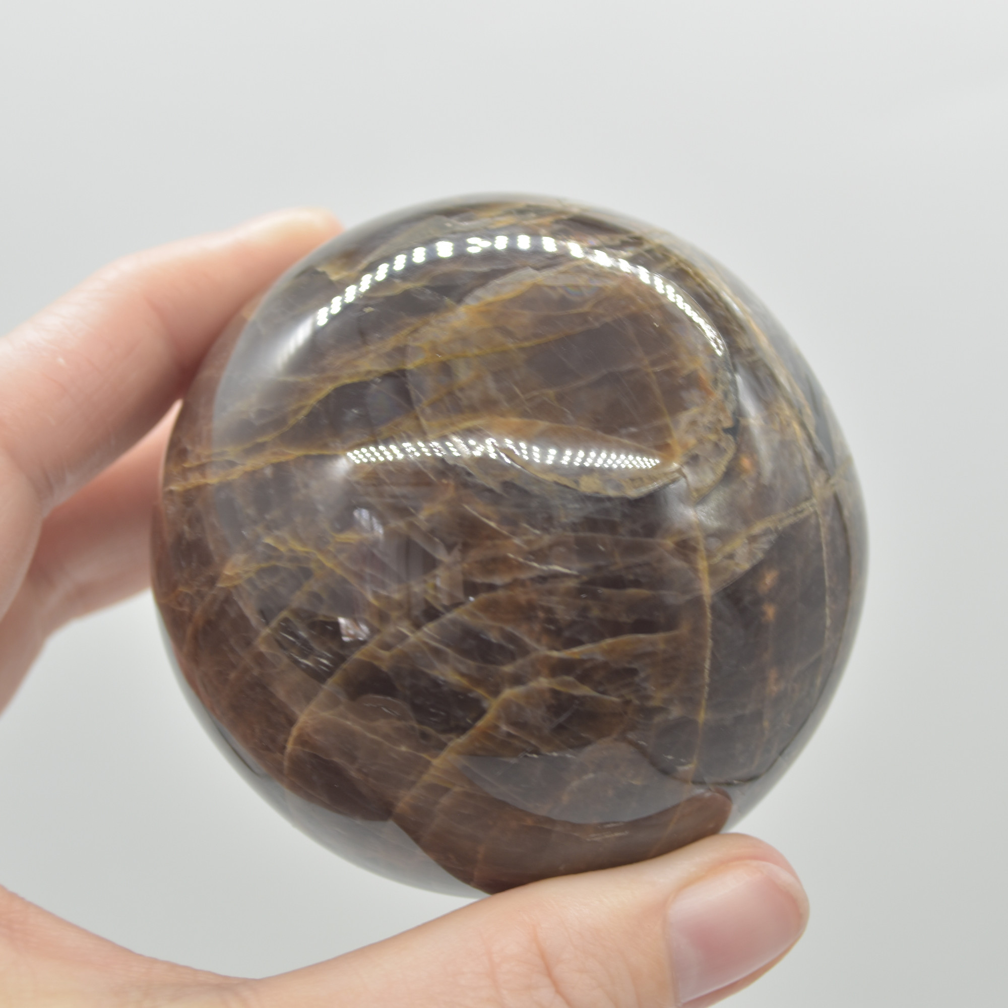 Black Moonstone Crystal Sphere, Ball - 6cm - 361 grams #02 - Image 4