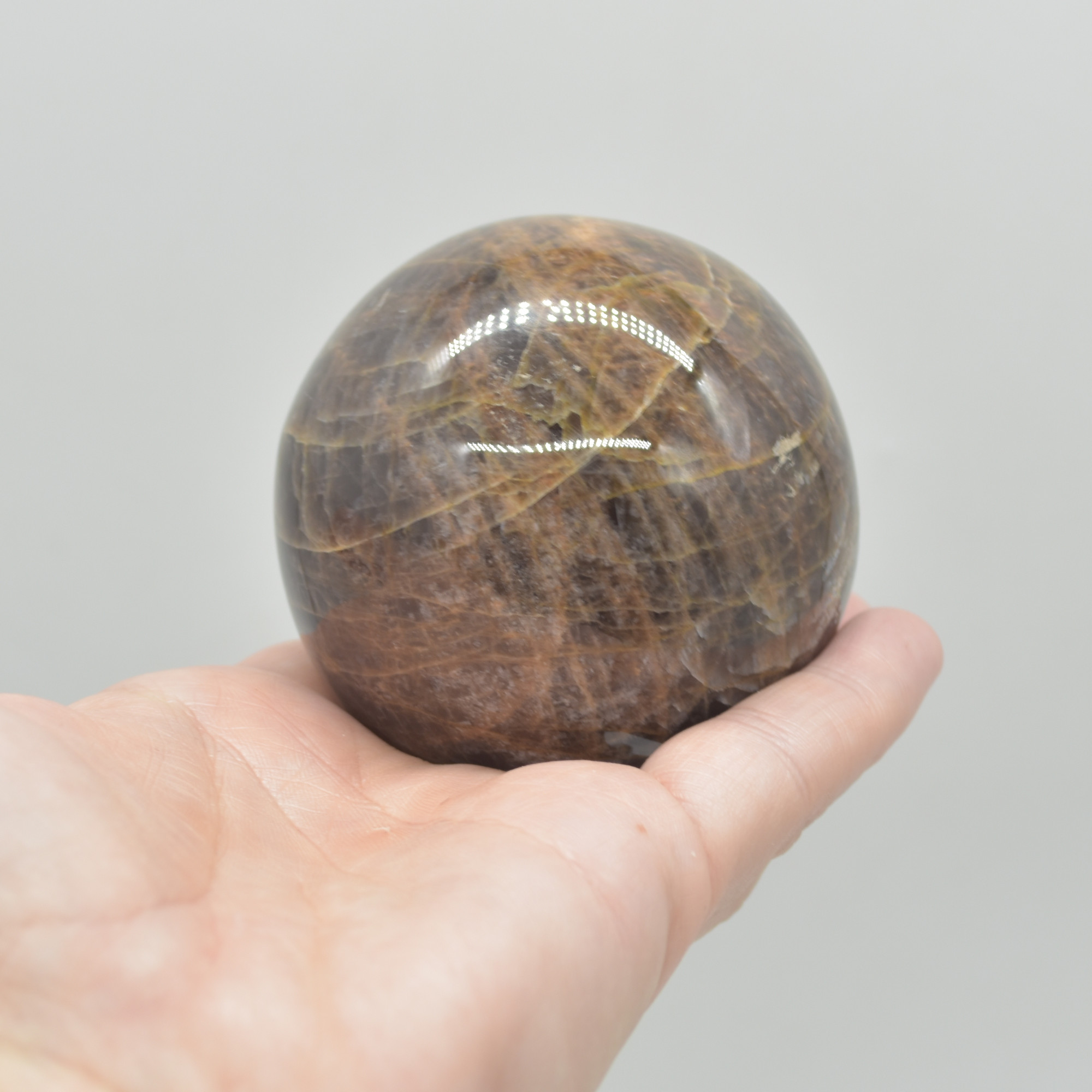 Black Moonstone Crystal Sphere, Ball - 6cm - 361 grams #02 - Image 5