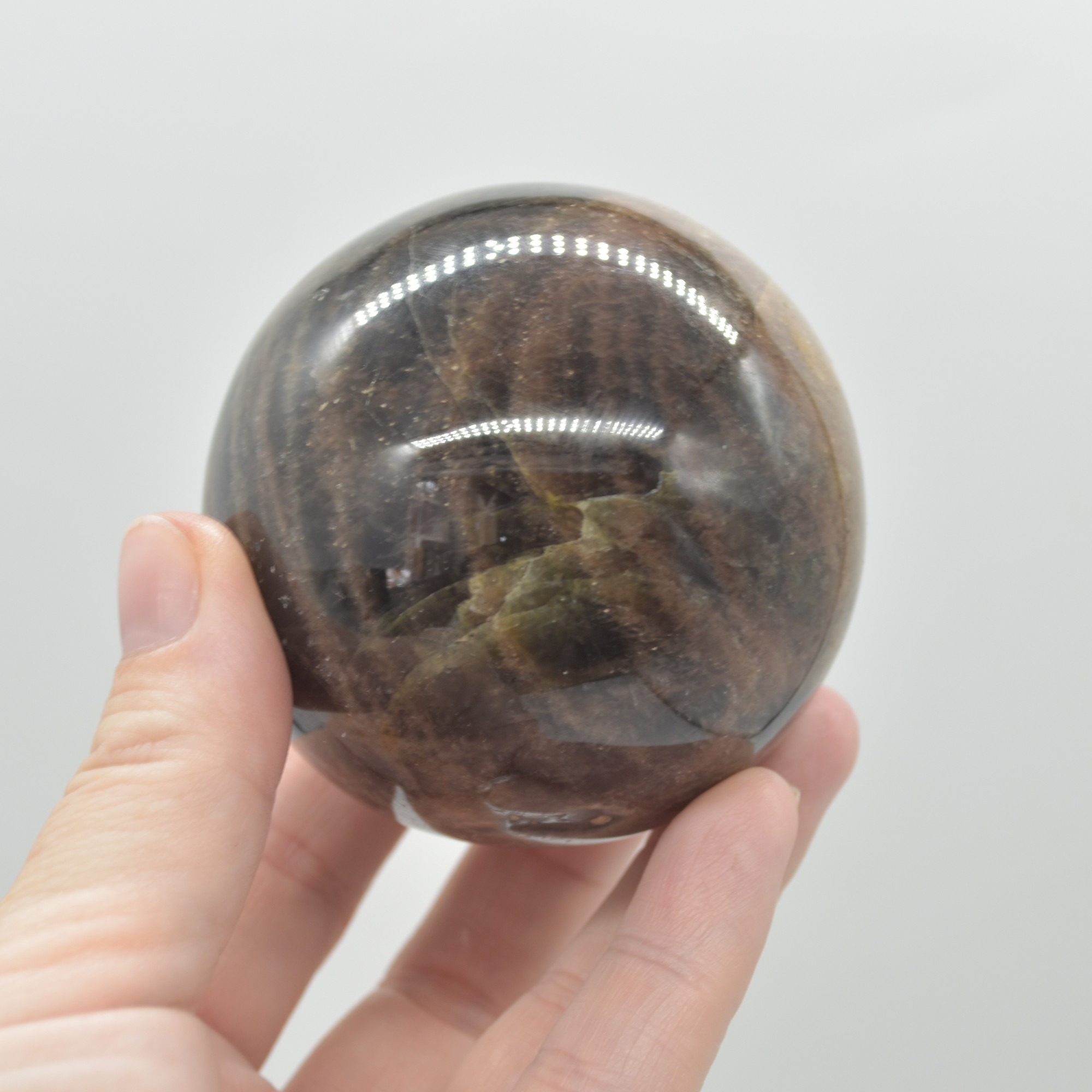 Black Moonstone Crystal Sphere, Ball - 6cm - 375 grams #04 - Image 4