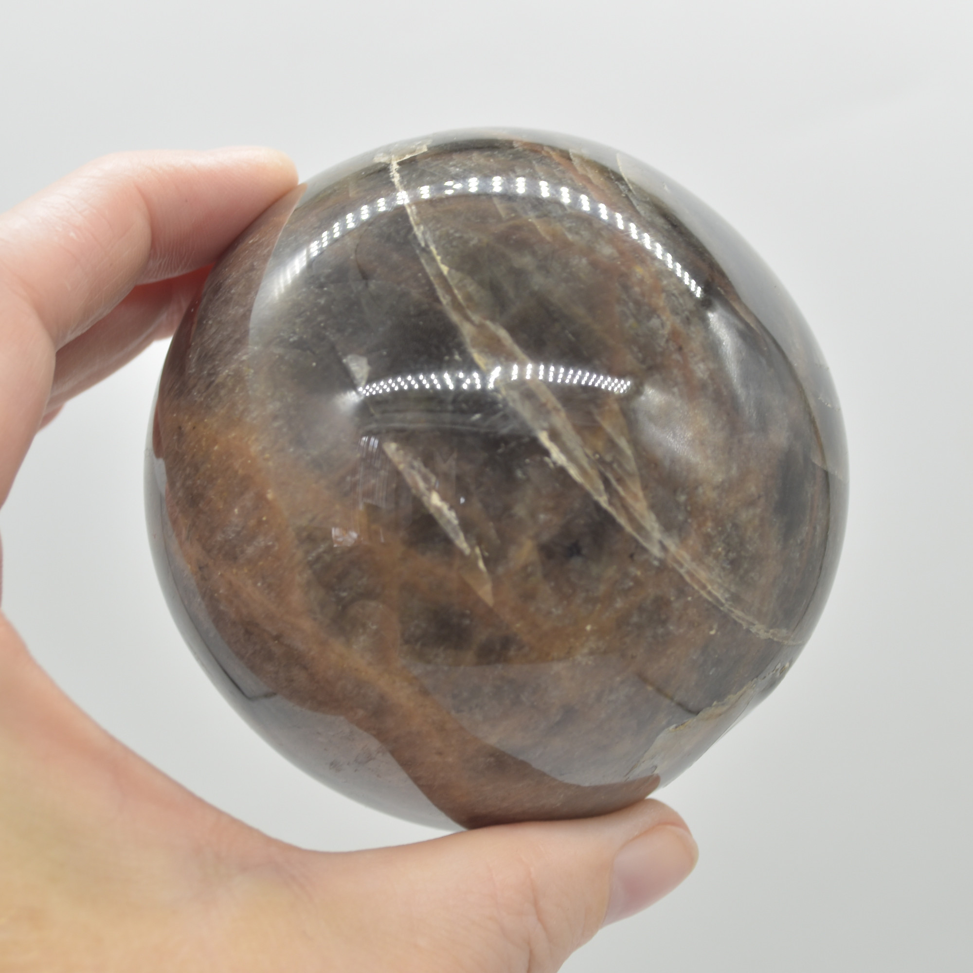 Black Moonstone Crystal Sphere, Ball - 7.5cm - 644 grams #12 - Image 2