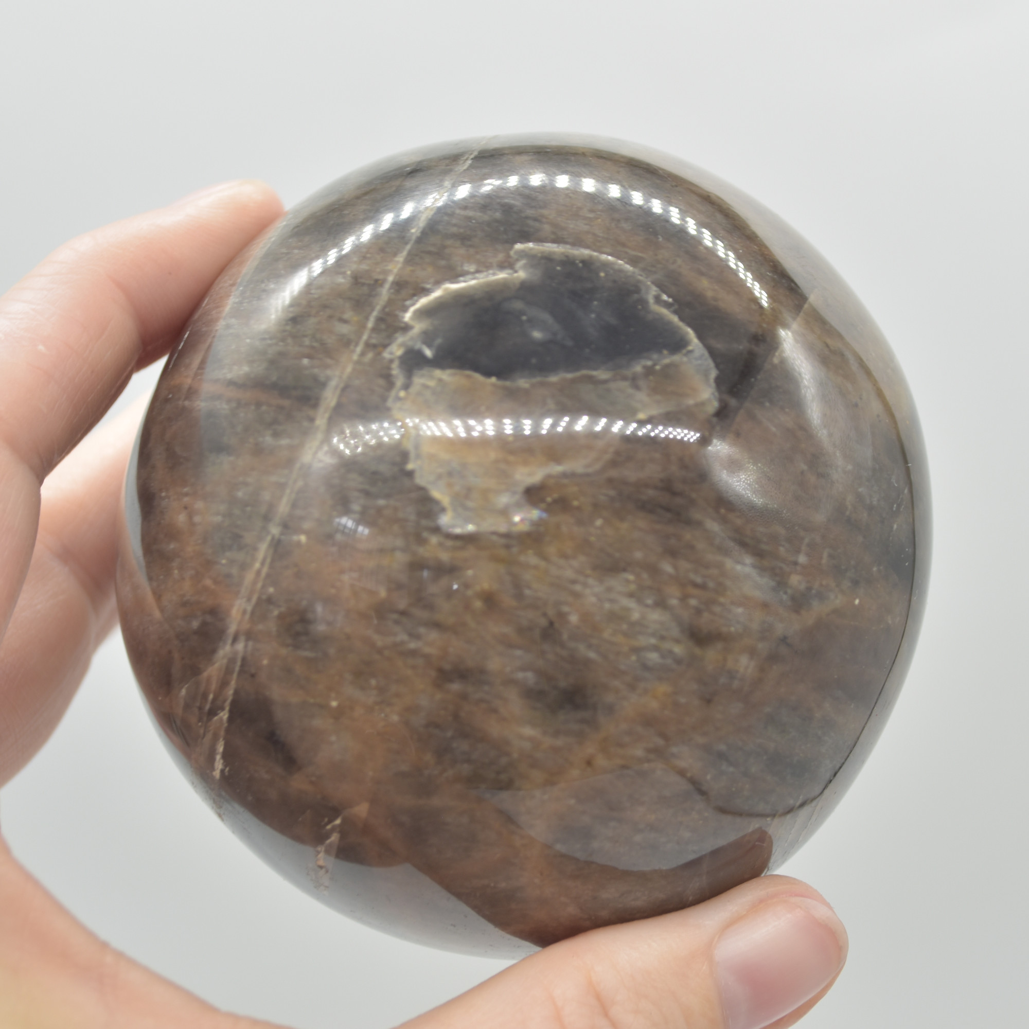Black Moonstone Crystal Sphere, Ball - 7.5cm - 644 grams #12 - Image 3
