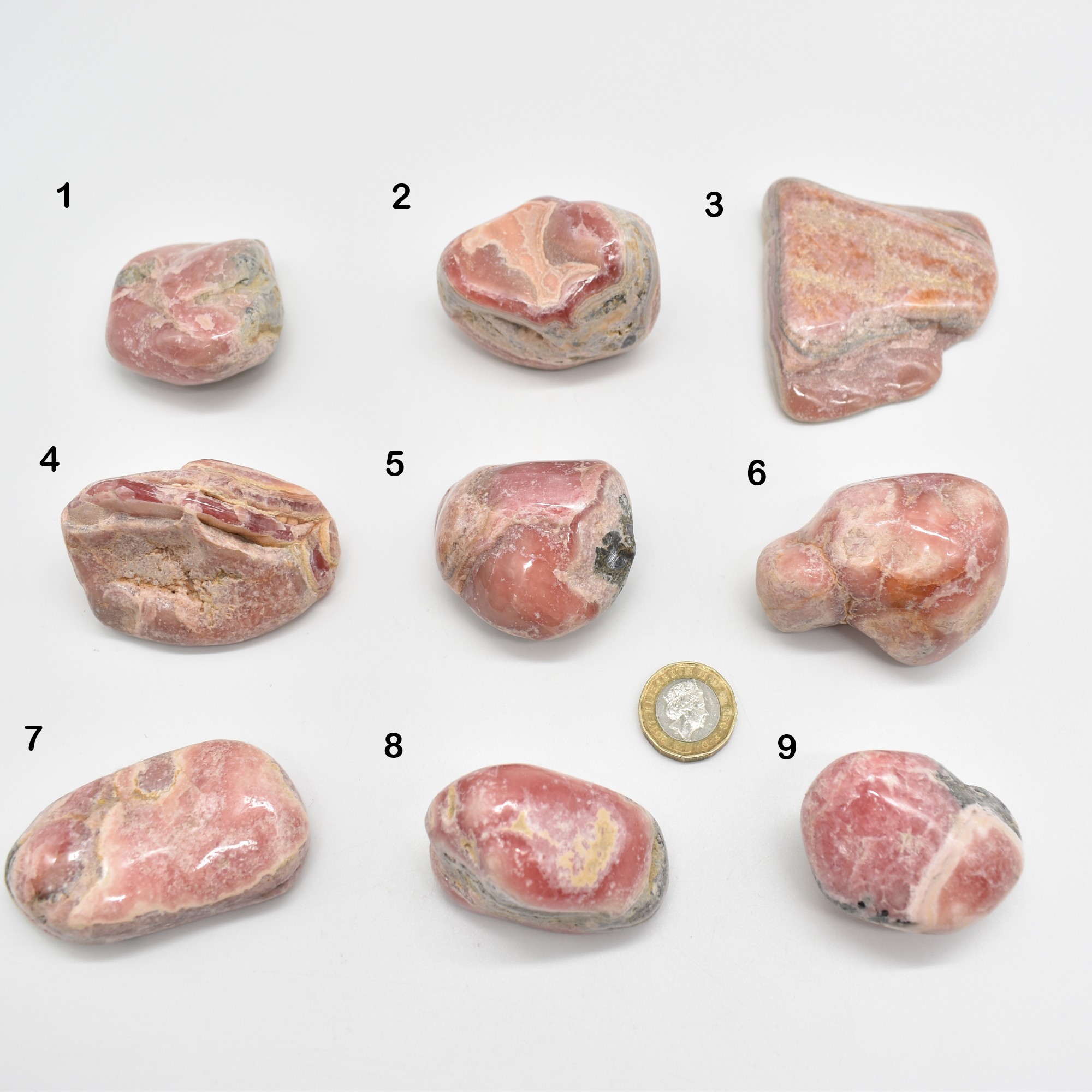 Rhodochrosite Large Crystal Tumble Stones from Argentina - 1 Count - 9 Choices #Lot 01