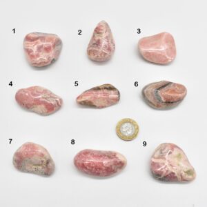 Rhodochrosite Crystal Tumble Stones from Argentina - 1 Count - 9 Choices #Lot 02
