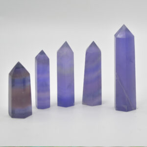 Blue Purple Fluorite Crystal Point, Tower, Wand - 1 Count - choose from 5 sizes