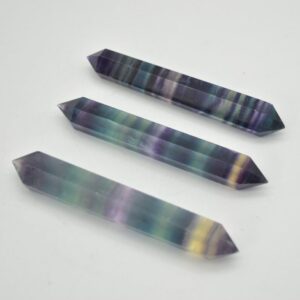Rainbow Fluorite Double Terminated Crystal Point Tower Wand - 9cm - 10cm