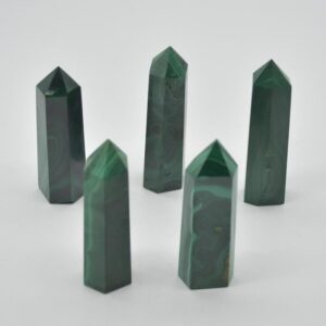 Malachite Point Tower Wand - 8cm - 8.5cm x 2.5cm x 2cm - 90 - 110 grams - #04