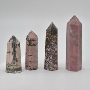 Rhodonite Crystal Point, Tower, Wand - 4 Sizes
