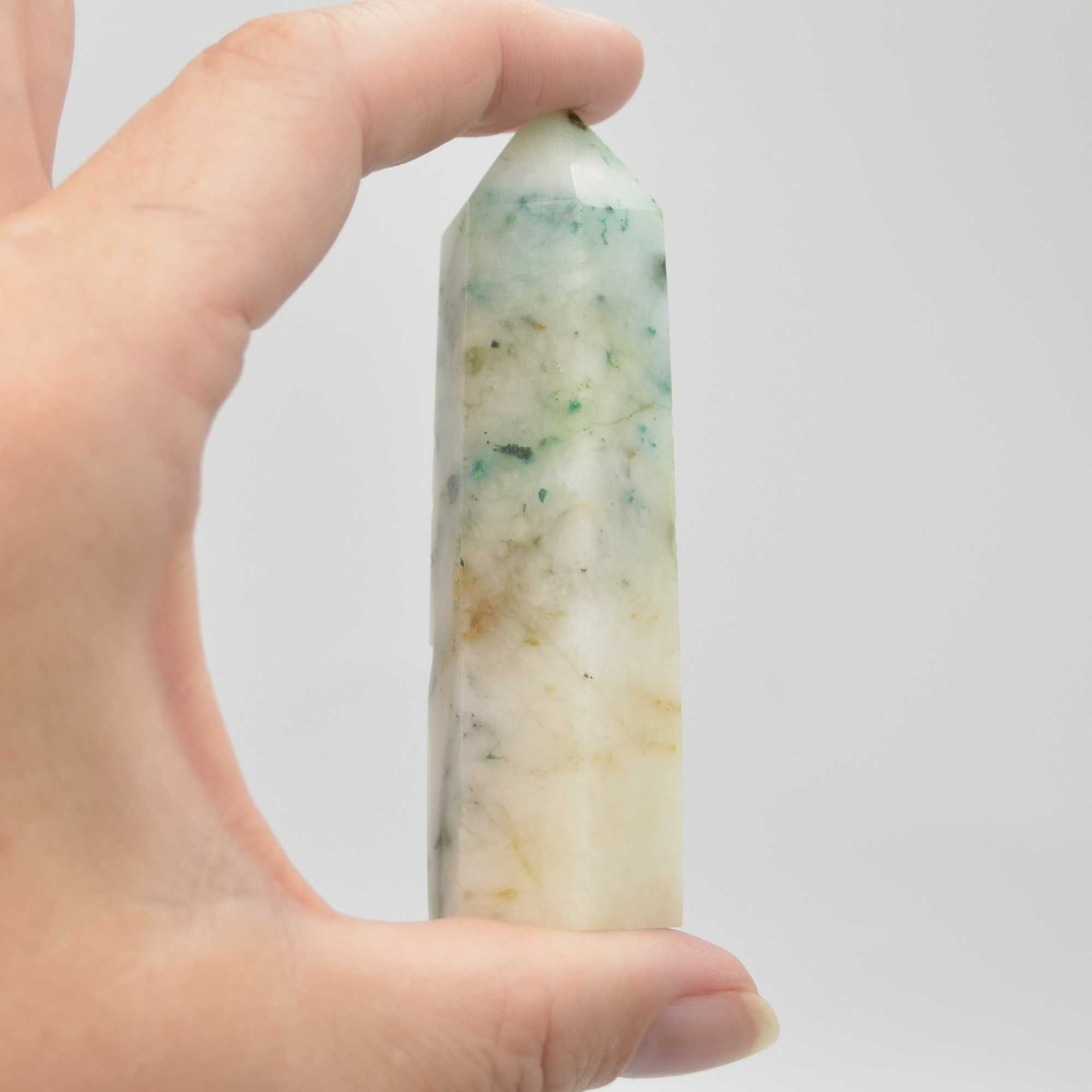 Phoenix Chrysocolla Crystal Point / Tower / Wand - 7cm - 8cm - 1 Count - Image 5