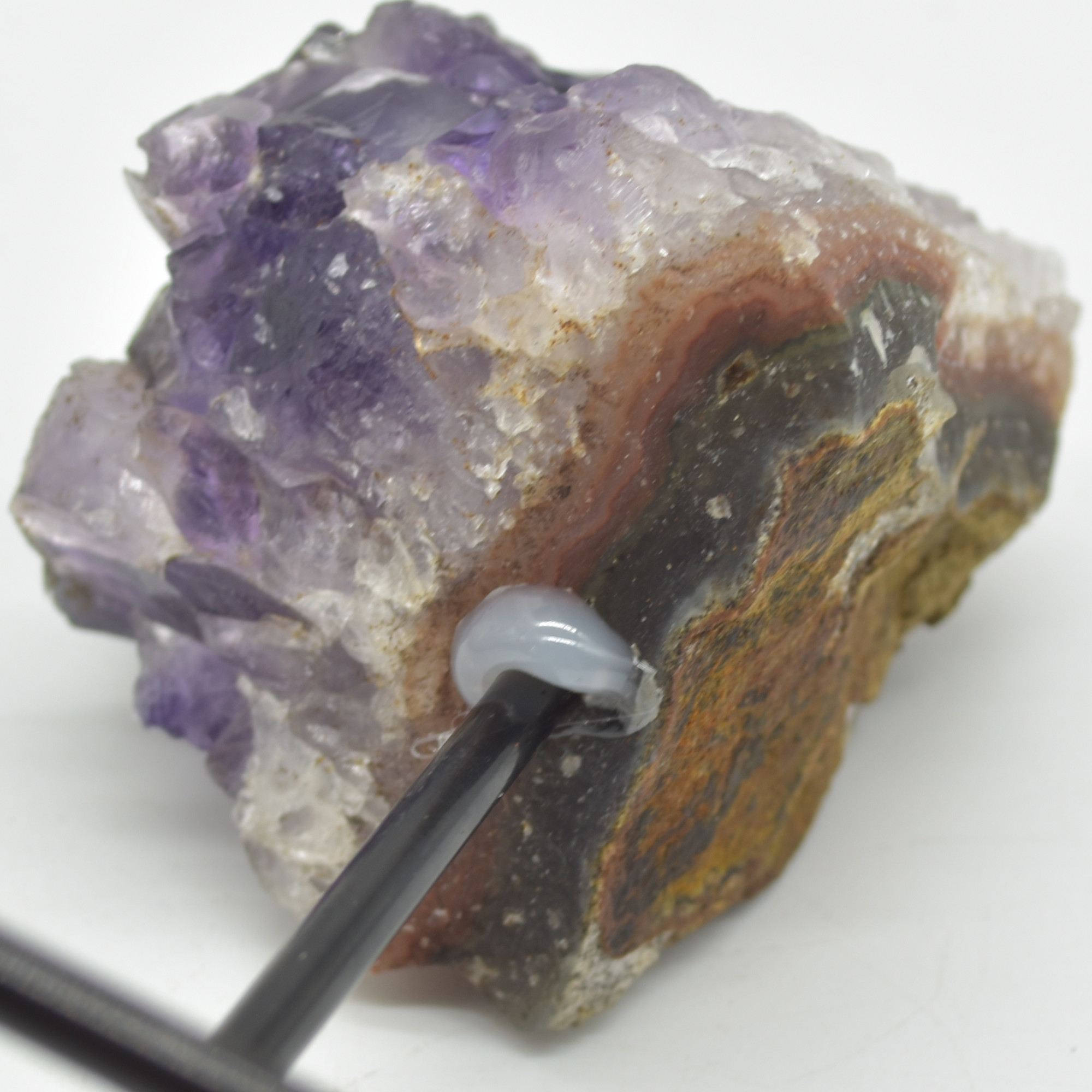 Raw Uruguay Amethyst Crystal Cluster with Stand - #09 - Image 4