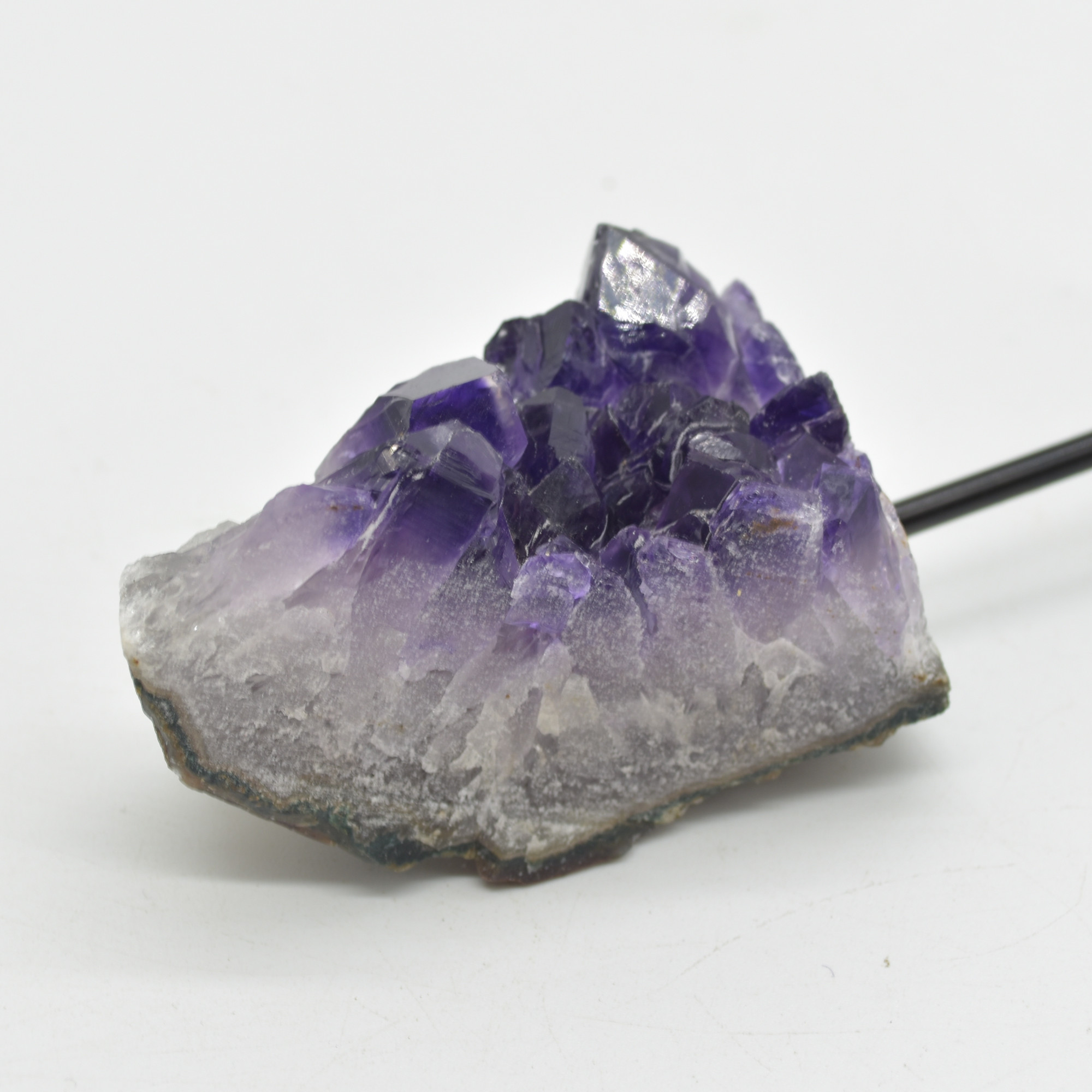 Raw Uruguay Amethyst Crystal Cluster with Stand - #13