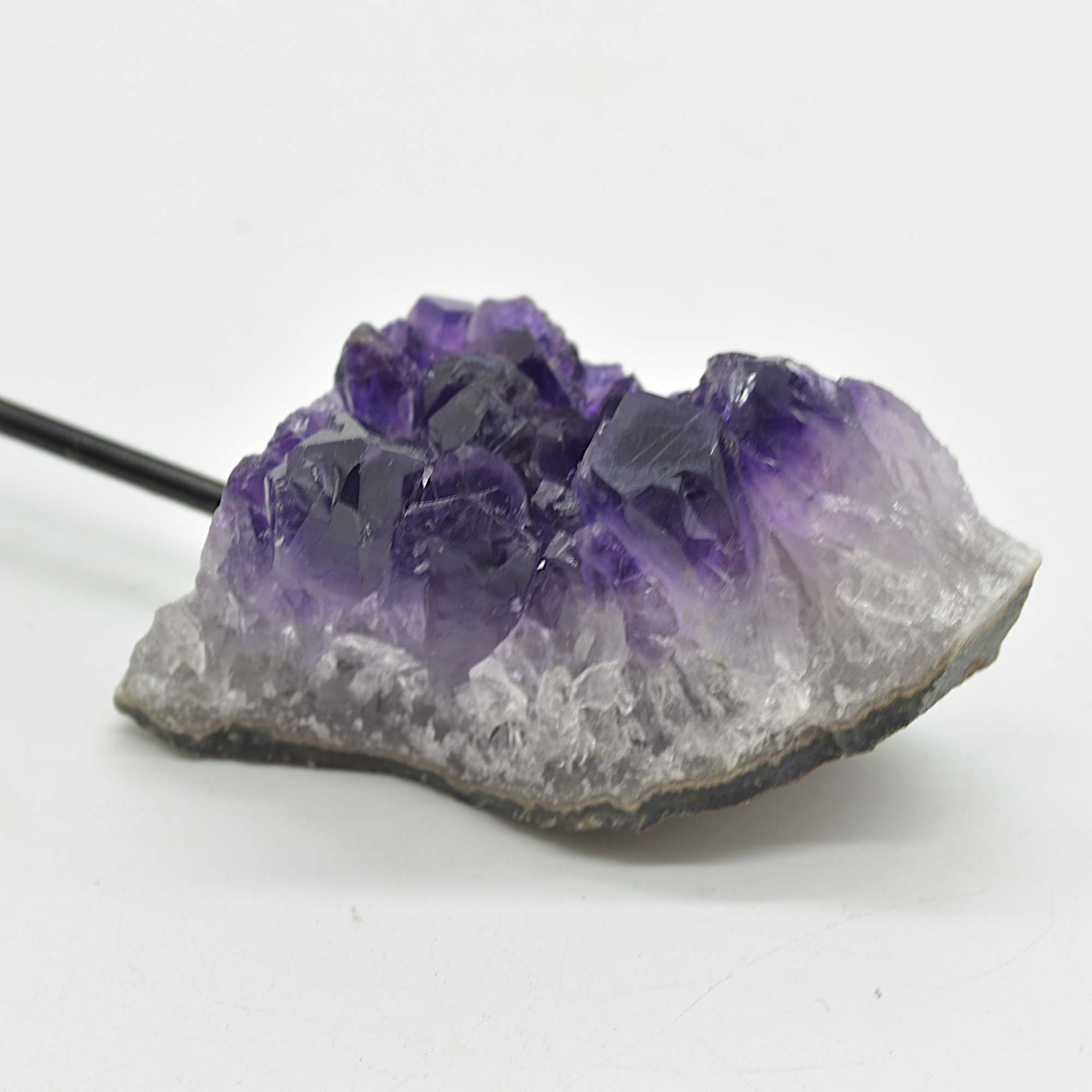 Raw Uruguay Amethyst Crystal Cluster with Stand - #13 - Image 2