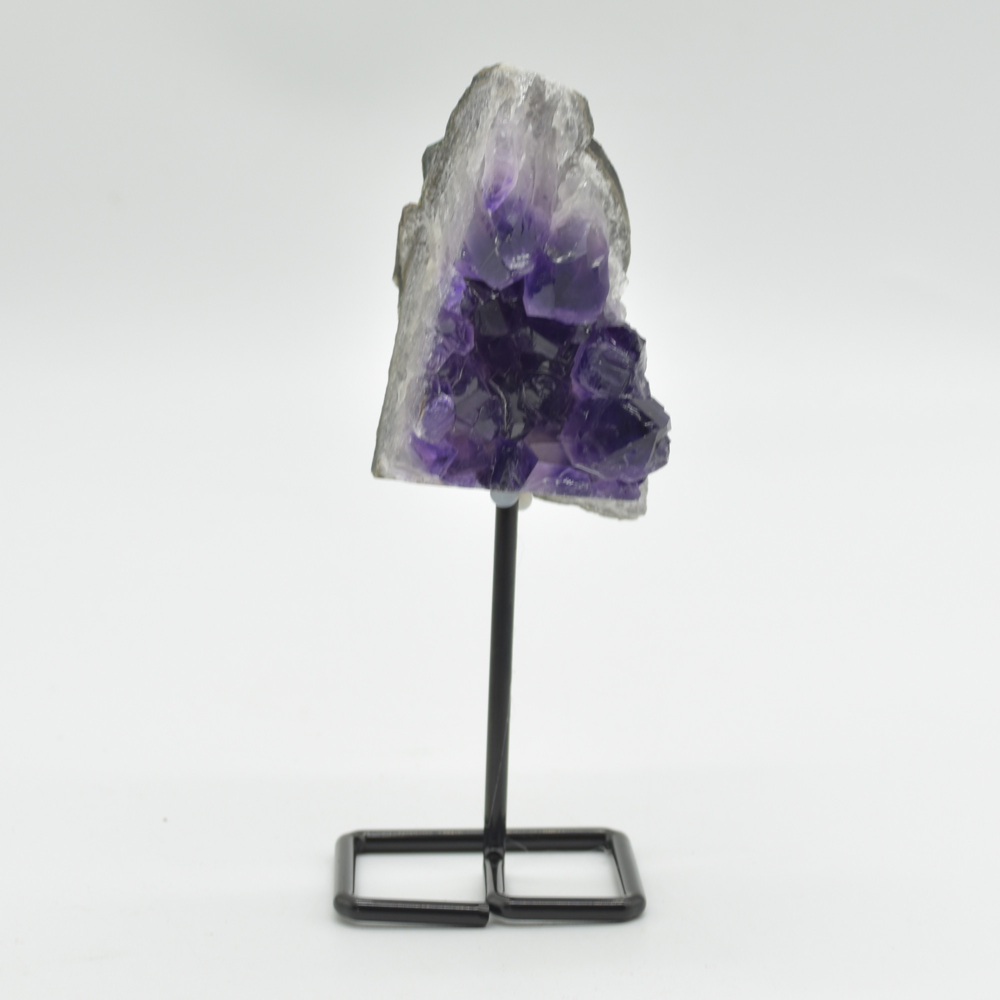 Raw Uruguay Amethyst Crystal Cluster with Stand - #13 - Image 4