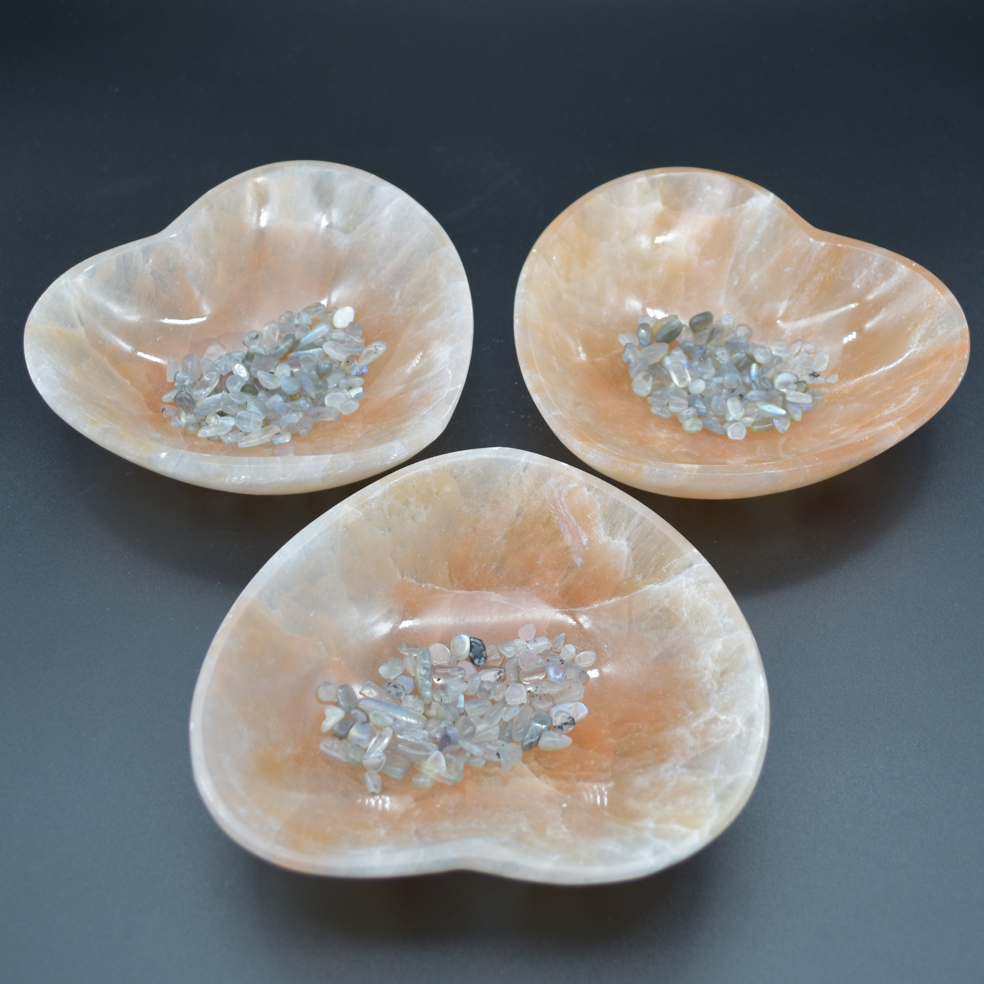 14.5cm Orange Selenite Heart Charging Bowl - 1 Count - Image 7