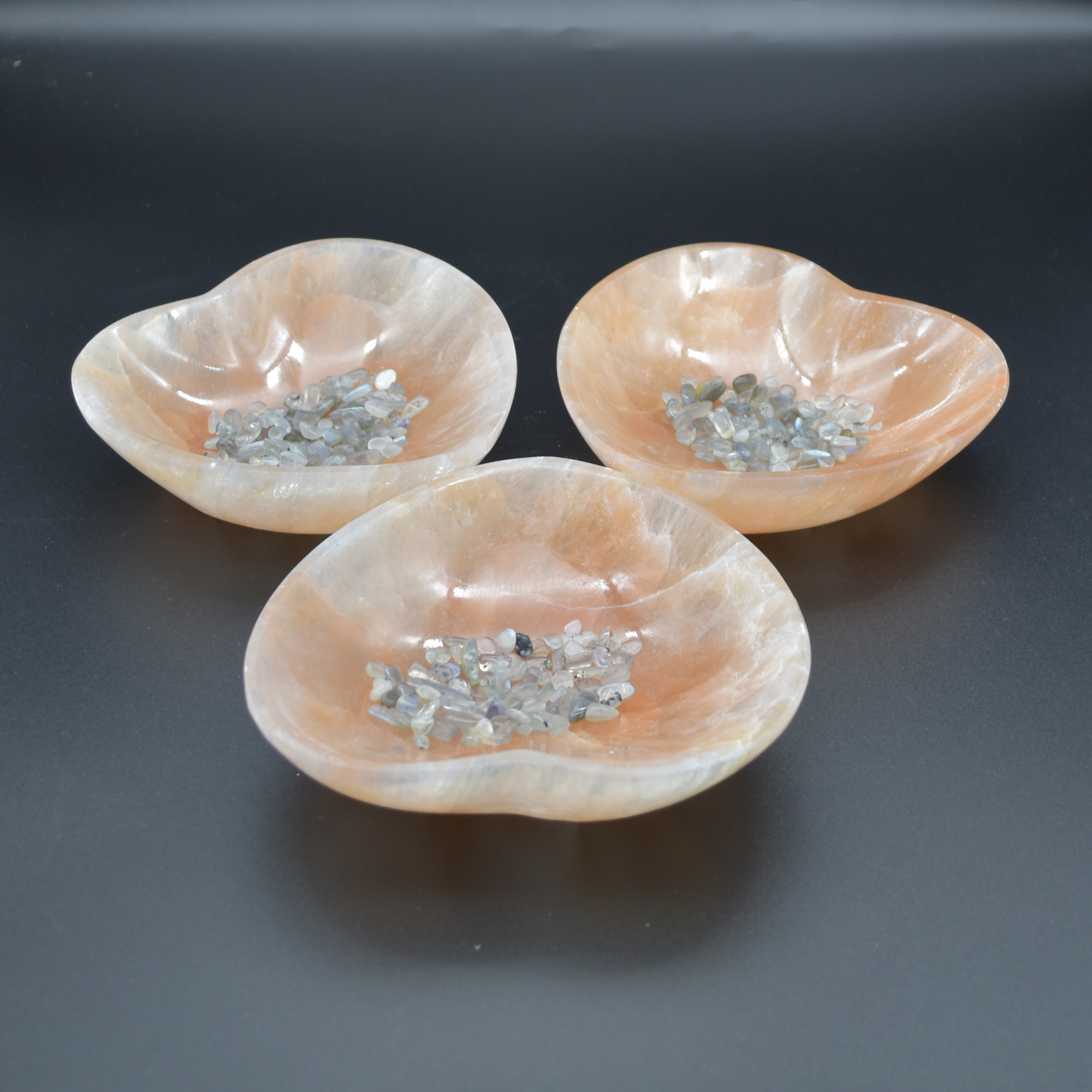 14.5cm Orange Selenite Heart Charging Bowl - 1 Count - Image 2