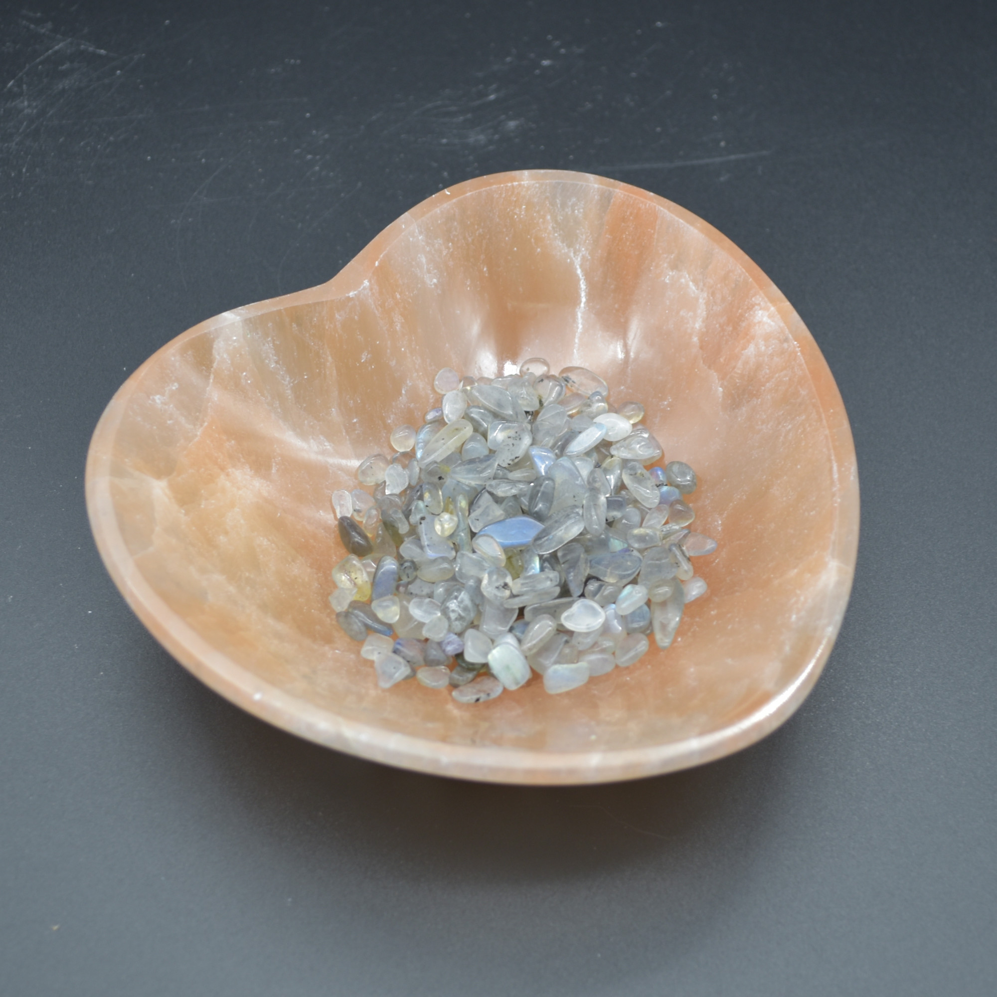 14.5cm Orange Selenite Heart Charging Bowl - 1 Count - Image 3