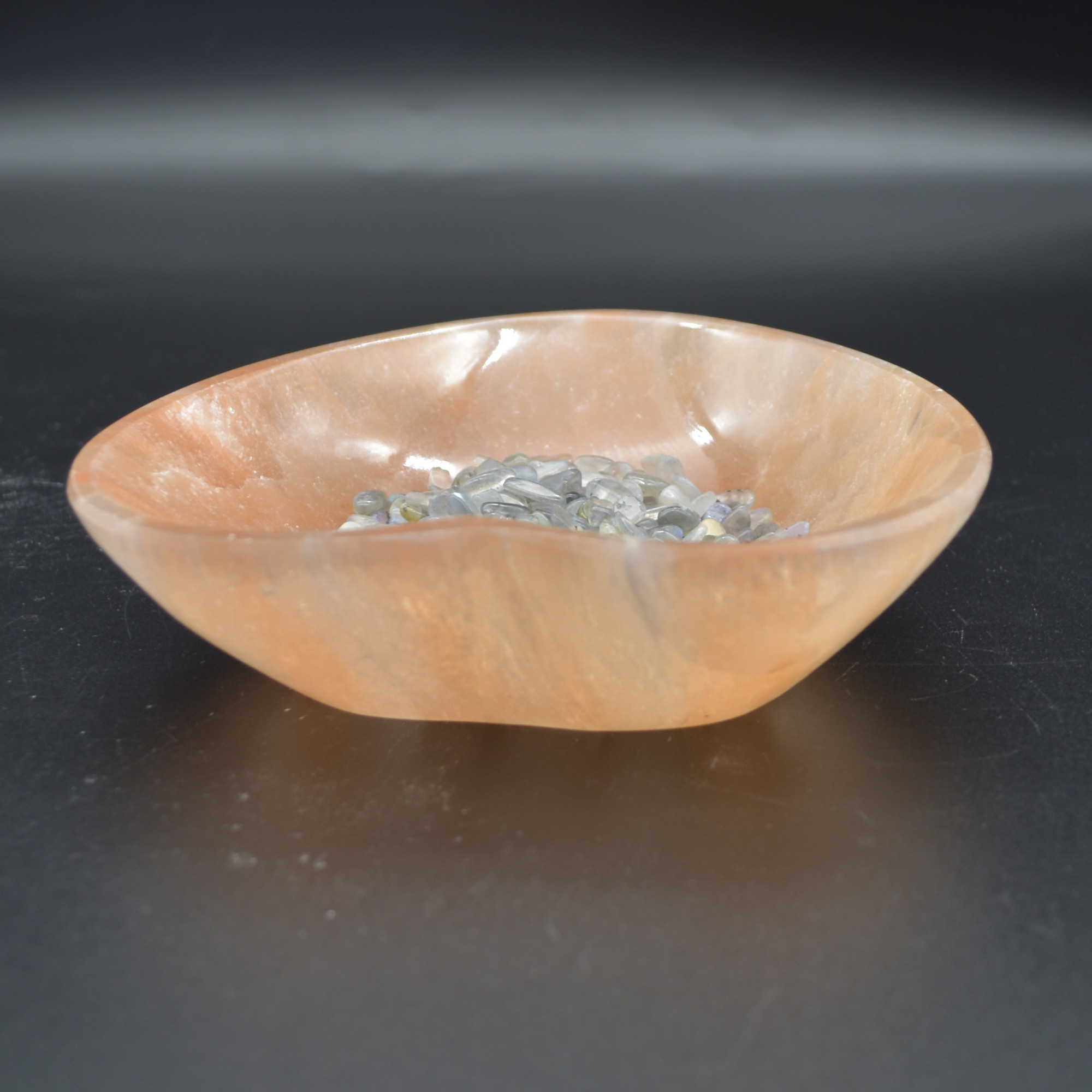 14.5cm Orange Selenite Heart Charging Bowl - 1 Count - Image 4