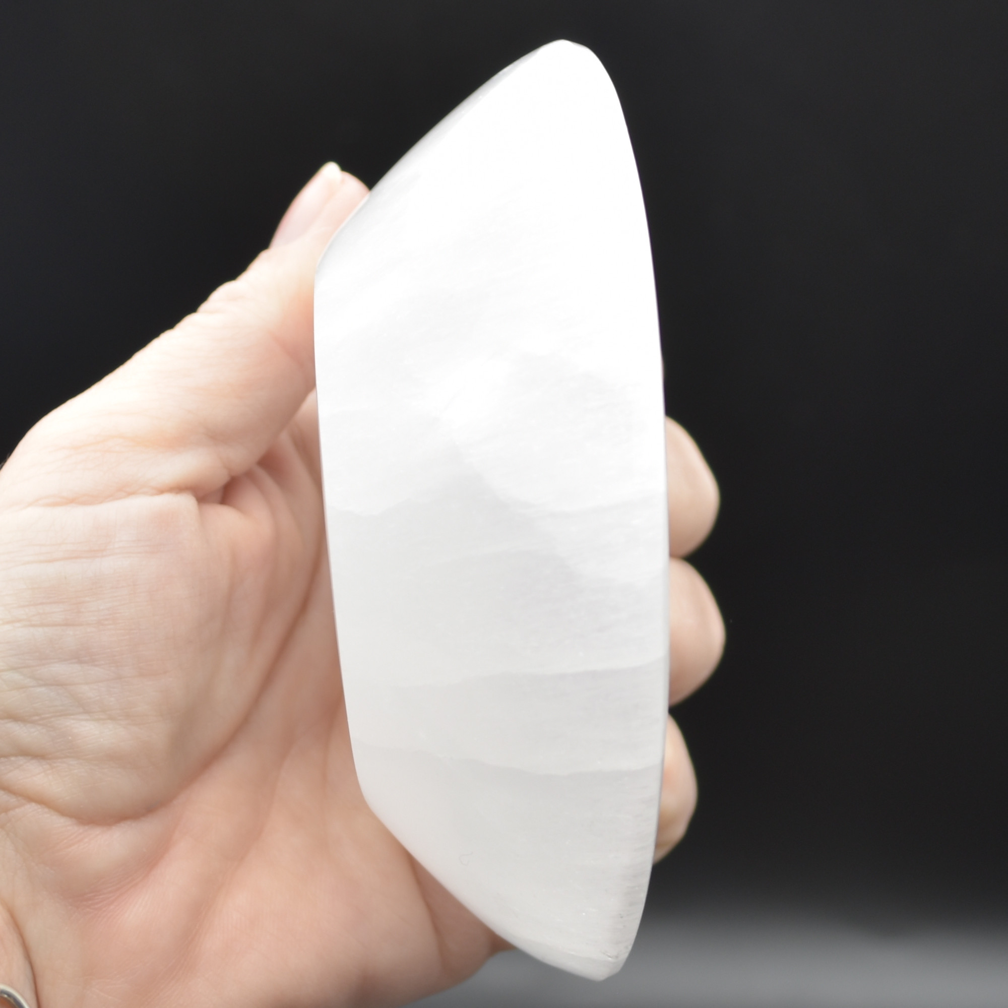 Selenite Moon Charging Bowl - 10cm - 1 Count - Image 5