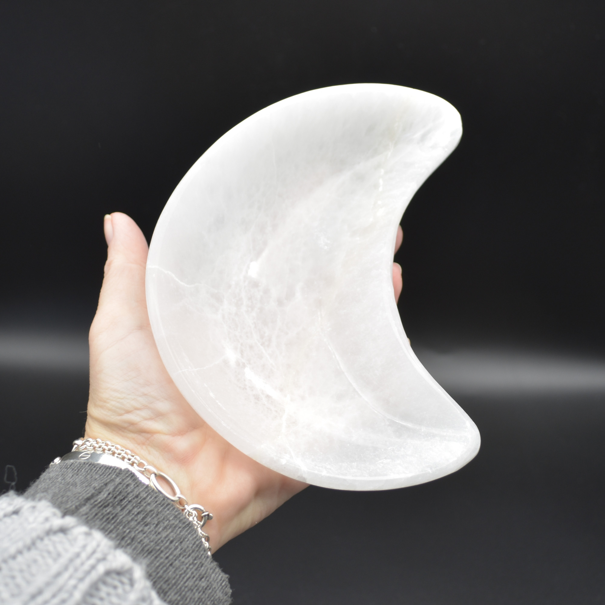 Selenite Moon Charging Bowl - 14.5cm - 1 Count - Image 5