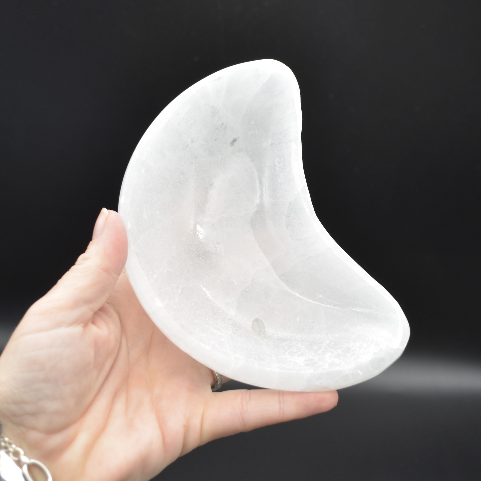 Selenite Moon Charging Bowl - 14.5cm - 1 Count - Image 6