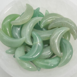 Green Aventurine Crescent Moon  - 3cm - 1 Count