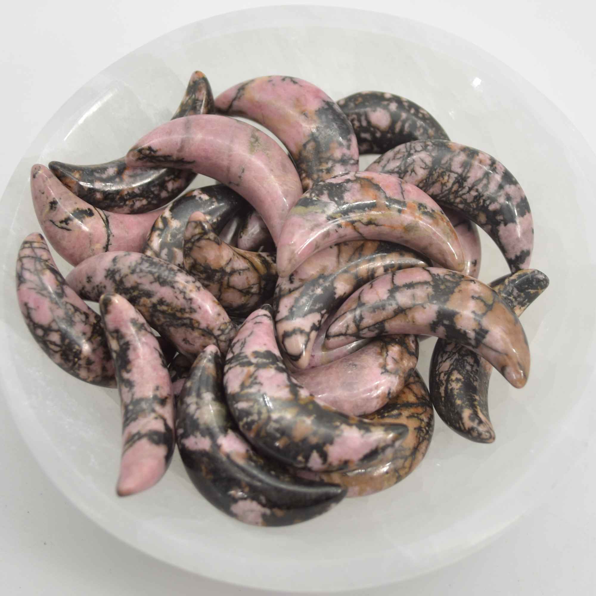 Rhodonite Crescent Moon - 3cm - 1 Count