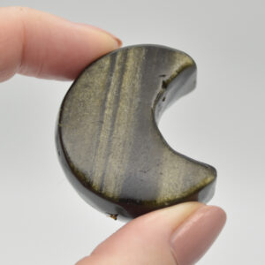 Golden Sheen Obsidian Chunky Carved Crescent Moon - 4 - 4.5cm - 1 Count