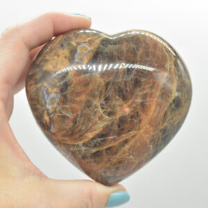Black Moonstone Crystal Puffy Heart - 8cm - 465 grams #01