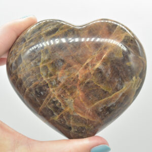 Black Moonstone Crystal Puffy Heart - 8.5cm - 442 grams #02