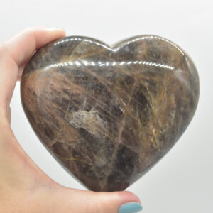 Black Moonstone Crystal Puffy Heart - 9.5cm - 488 grams #04