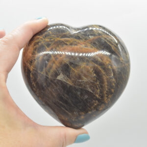 Black Moonstone Crystal Puffy Heart - 9cm - 617 grams #05