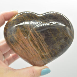 Black Moonstone Crystal Puffy Heart - 7.5cm - 388 grams #06