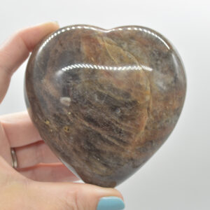 Black Moonstone Crystal Puffy Heart - 9cm - 509 grams #07