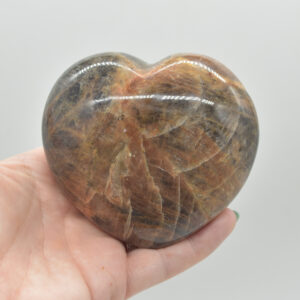Black Moonstone Crystal Puffy Heart - 8cm - 426 grams #09