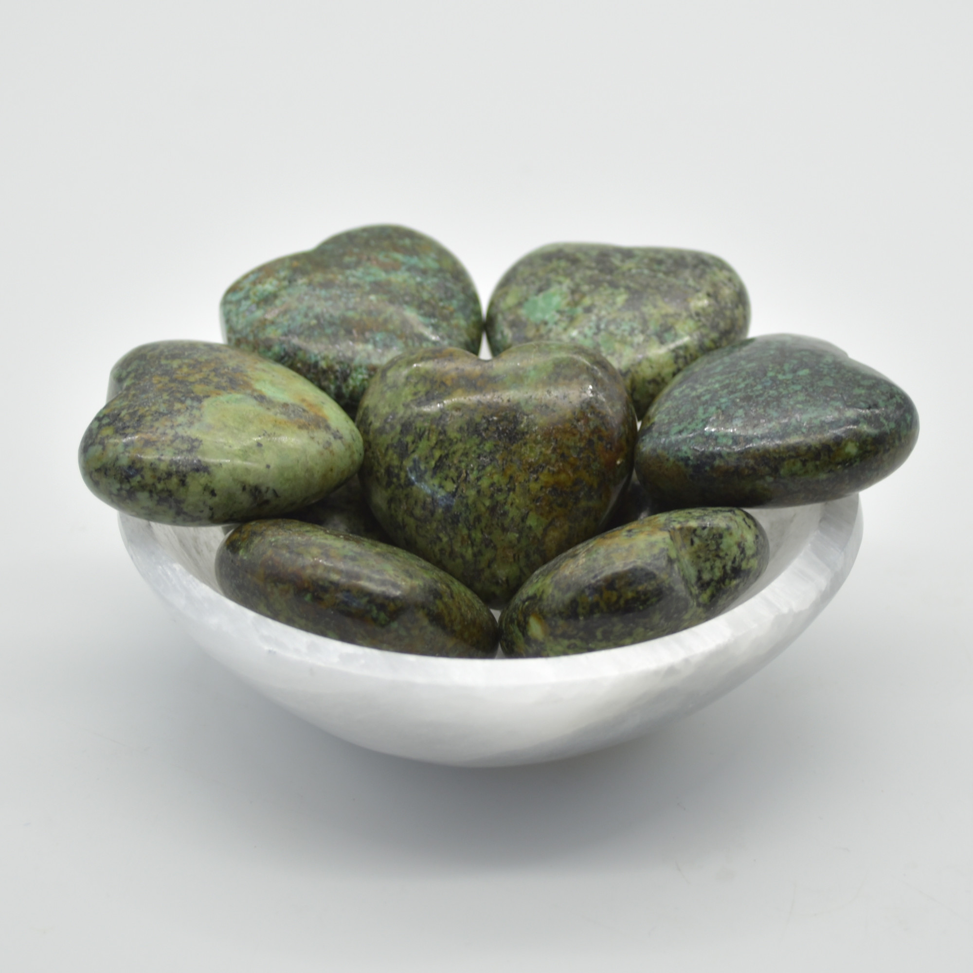 African Turquoise Crystal Puffy Heart - 4cm - 1 Count - Image 2