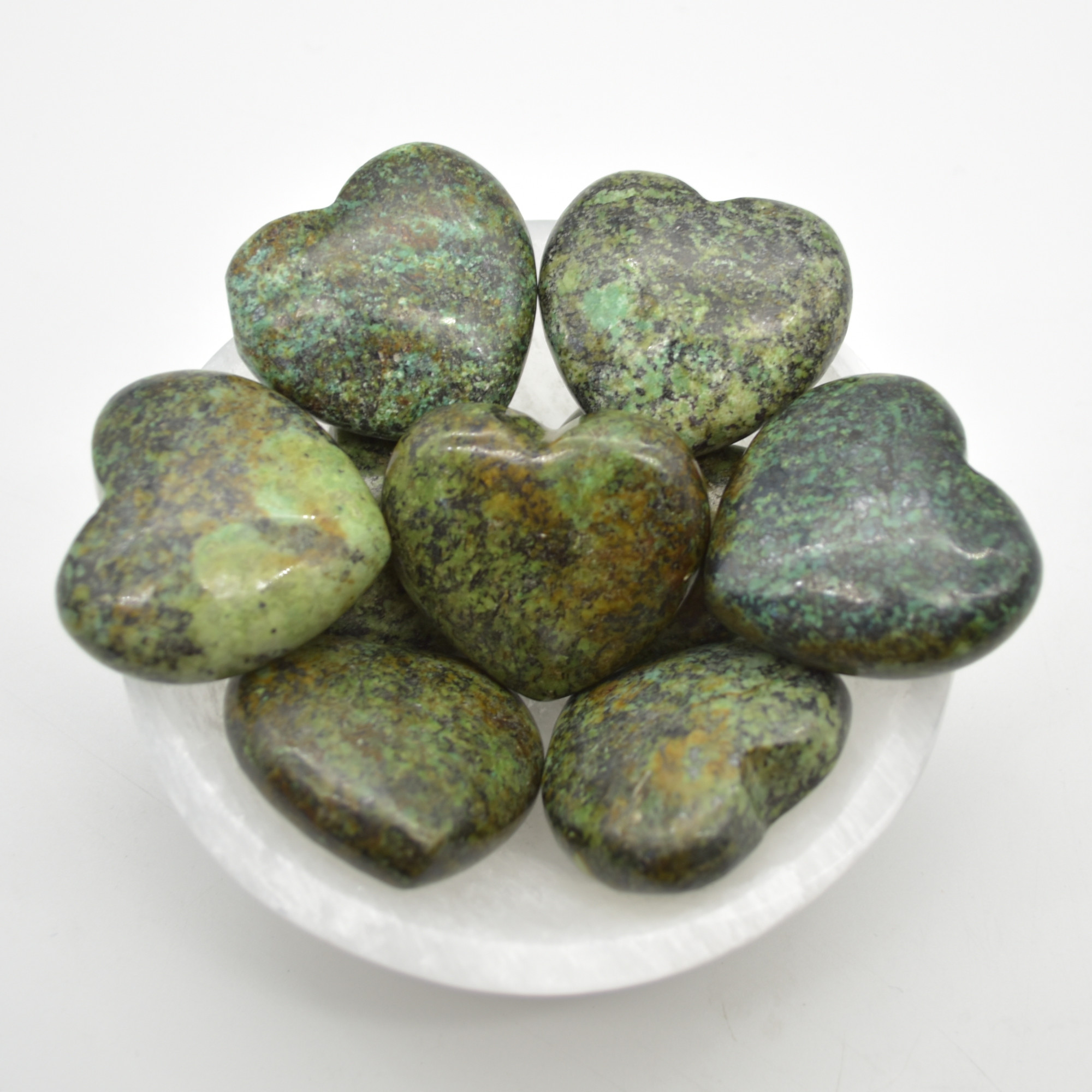 African Turquoise Crystal Puffy Heart - 4cm - 1 Count - Image 3