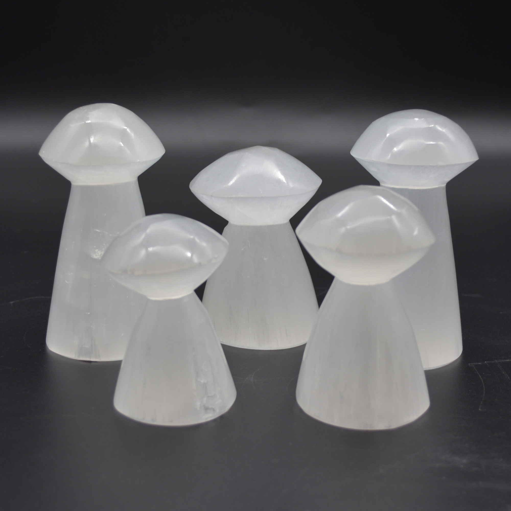 Selenite Carved Mushroom - 8cm - 1 Count - Image 2