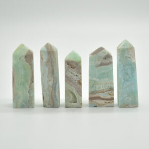 Blue Caribbean Calcite Point, Tower, Wand  - 4 Sizes - 1 Count