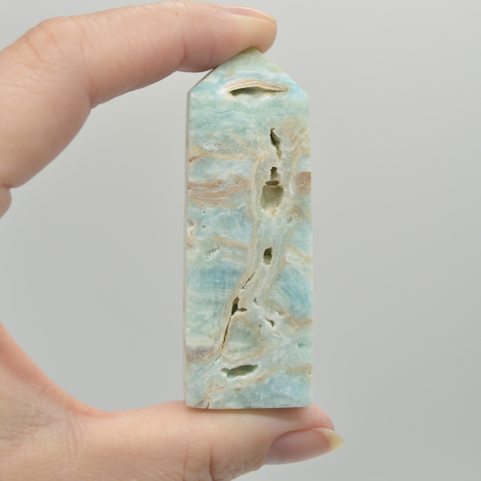 Blue Caribbean Calcite Point, Tower, Wand - 4 Sizes - 1 Count - Image 8