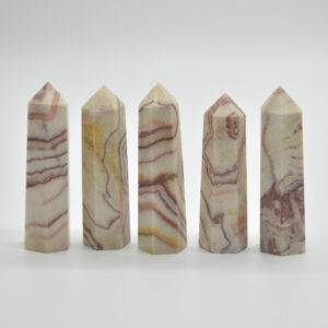 Pork Stone (Rainbow Jasper) Point, Tower, Wand  - 6 Sizes - 1 Count