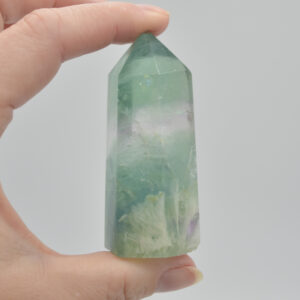 Snowflake Fluorite Point, Tower, Wand  - 101 grams