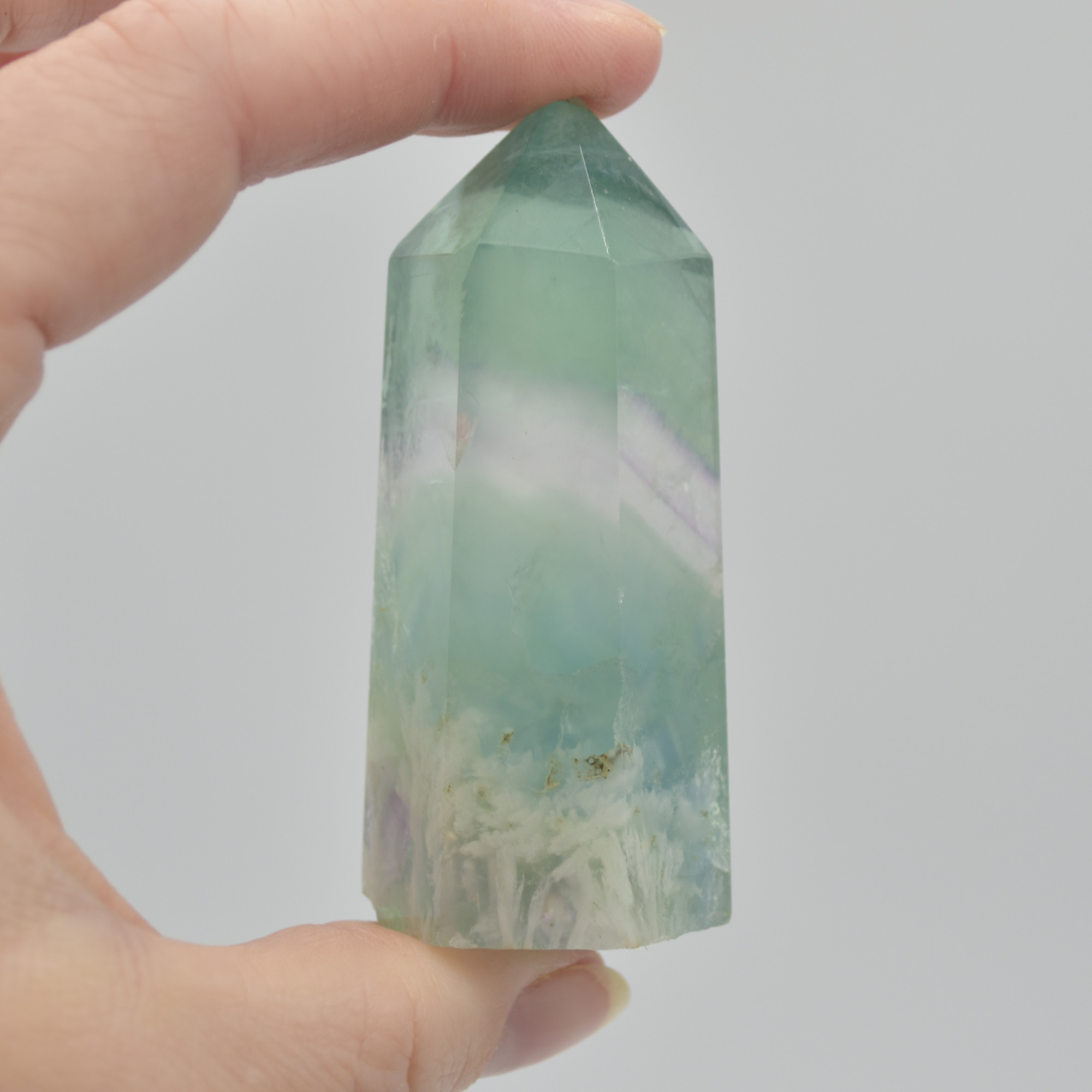 Snowflake Fluorite Point, Tower, Wand - 101 grams - Image 4