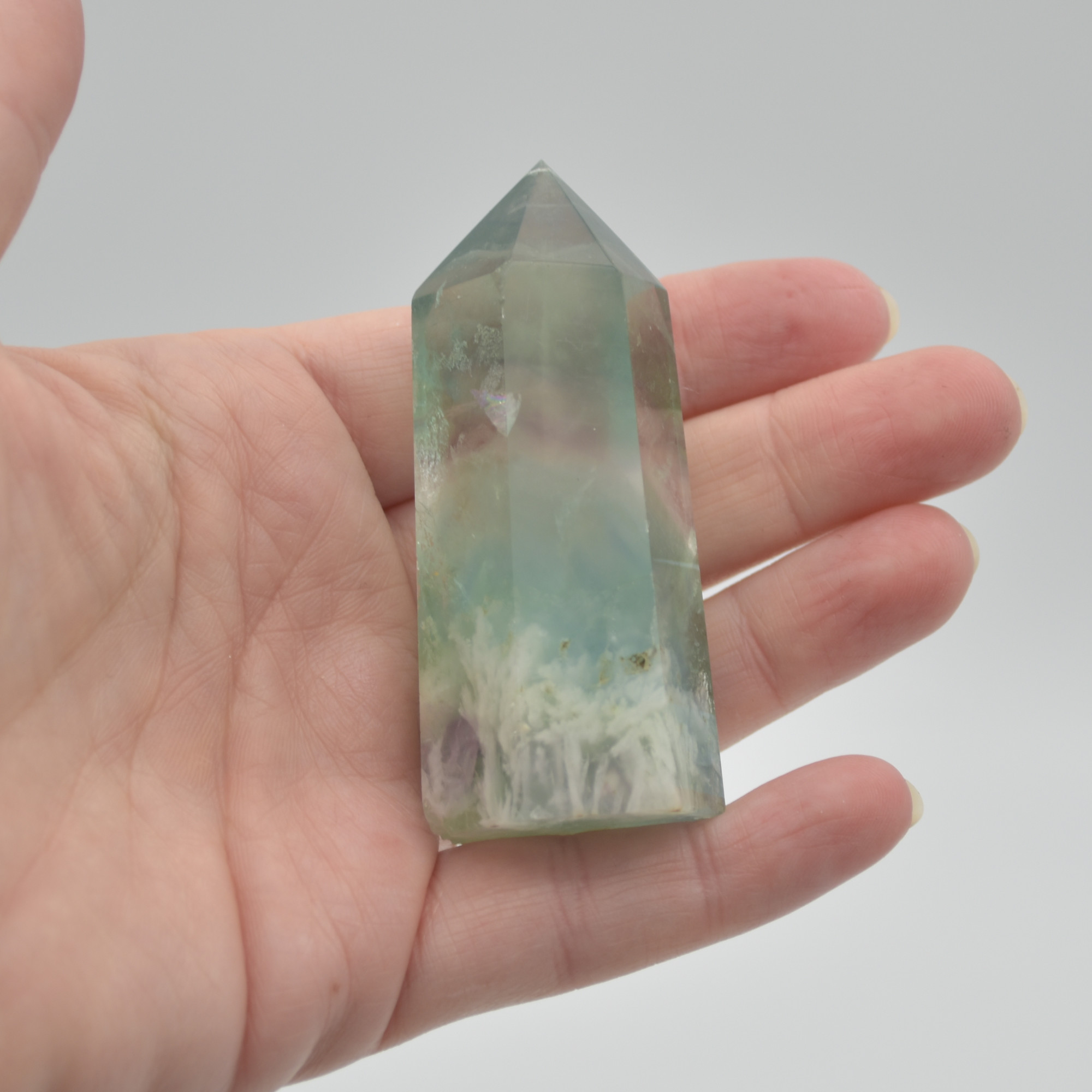 Snowflake Fluorite Point, Tower, Wand - 101 grams - Image 6